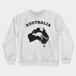 Australia Kangaroo Vintage Patriotic Map Crewneck Sweatshirt